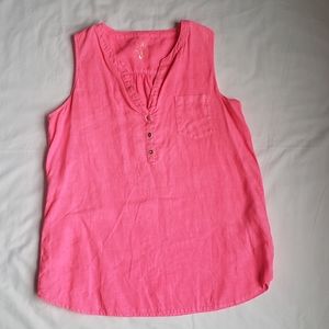 Lilly Pilitzer Bright Pink Linen Top